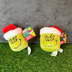 Dr Seuss Grinch Plush in Mug Christmas Santa Hat Collectible Toy